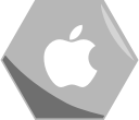 apple, company, hexagon, media, networking, social svg vector icon