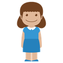 avatar, blue, child, female, girl, kid, person icon