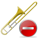 trombone,delete,instrument,del,remove icon