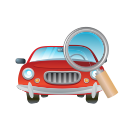 car, glass, magnifier, transport, transportation, vehicle svg vector icon
