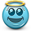 angel, angelic, emot, pure, saint, smiley, smiley face icon