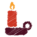 birthday, candle, celebration, christmas, fire, light, scribble svg vector icon