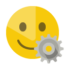 smiley,gear icon