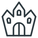 castle, ghost, halloween svg vector icon