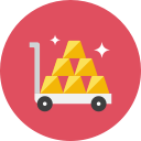 cart, gold svg vector icon