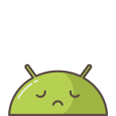 android, emoji, mobile, mood, robot, sad svg vector icon