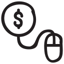 click, coin, cursor, mouse, pay, payperclick, per svg vector icon