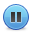 blue, button, pause icon