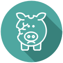 bankrupt, bankruptcy, broken piggy bank, cash, coins, financial problem, no money svg vector icon