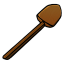 shovel, wooden icon