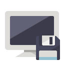 monitor,diskette icon