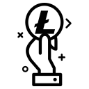 coin, crypto, cryptocurrency, currency, lite, money svg vector icon