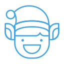 elf, emoji, emot, grin, happy, smile svg vector icon