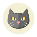 black, cat svg vector icon
