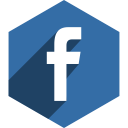facebook, hexagon, media, shadow, social svg vector icon
