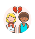 breakup, couple, lesbian svg vector icon