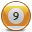 ball, half, nine, pool, yellow icon