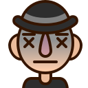 dead, emoji, emot, expired, lifeless, man, smiley svg vector icon