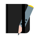 moleskine, notebook, notepad, pencil, write svg vector icon
