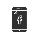 facebook, facebook logo, facebook on mobile, mobile svg vector icon