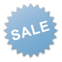 blue, burst, label, sale icon