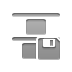 distribute,vertical,top,diskette icon