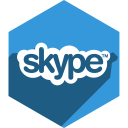hexagon, media, shadow, skype, social svg vector icon