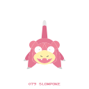 kanto, pokemon, psy, slowpoke, water svg vector icon