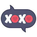 kiss, layer, message, photo, sticker, word, xoxo svg vector icon
