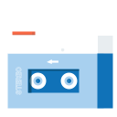 cassetteplayer, device, music, oldschool, play, player, sound svg vector icon
