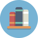 books, bookshelf, library svg vector icon