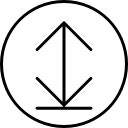 arrow, base, circle, direction, move, small, thin, two side, up and down, updown, updown arrow with base svg vector icon
