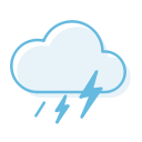 ranny, thunderstorm svg vector icon