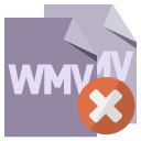 file,format,wmv,close icon