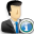 info, male, user icon