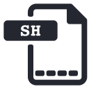 extension, file, program, programming, sh svg vector icon
