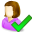 accept, female, user icon