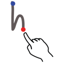 gestureworks, h, letter, stroke, uppercase icon