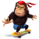gorilla, skateboard icon