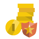 coin,shield icon