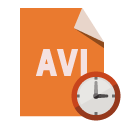 file,format,avi,clock icon