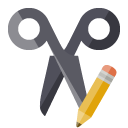 scissors,pencil icon