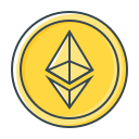 coin, cryptocurrency, eth, ethereum svg vector icon