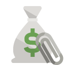 money,bag,attachment icon