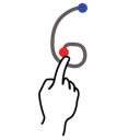 gestureworks, number, six, stroke icon