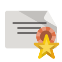certificate,star icon