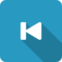 backward, blue, decrease, previous, rewind, shadow, skip svg vector icon
