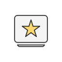 best, facebook, gold star, star svg vector icon
