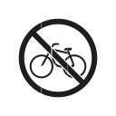bicycle, interdiction, prevention, prohibiting sign, prohibition, prohibition sign, warning svg vector icon