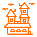 castle, halloween, horror, house, scary svg vector icon